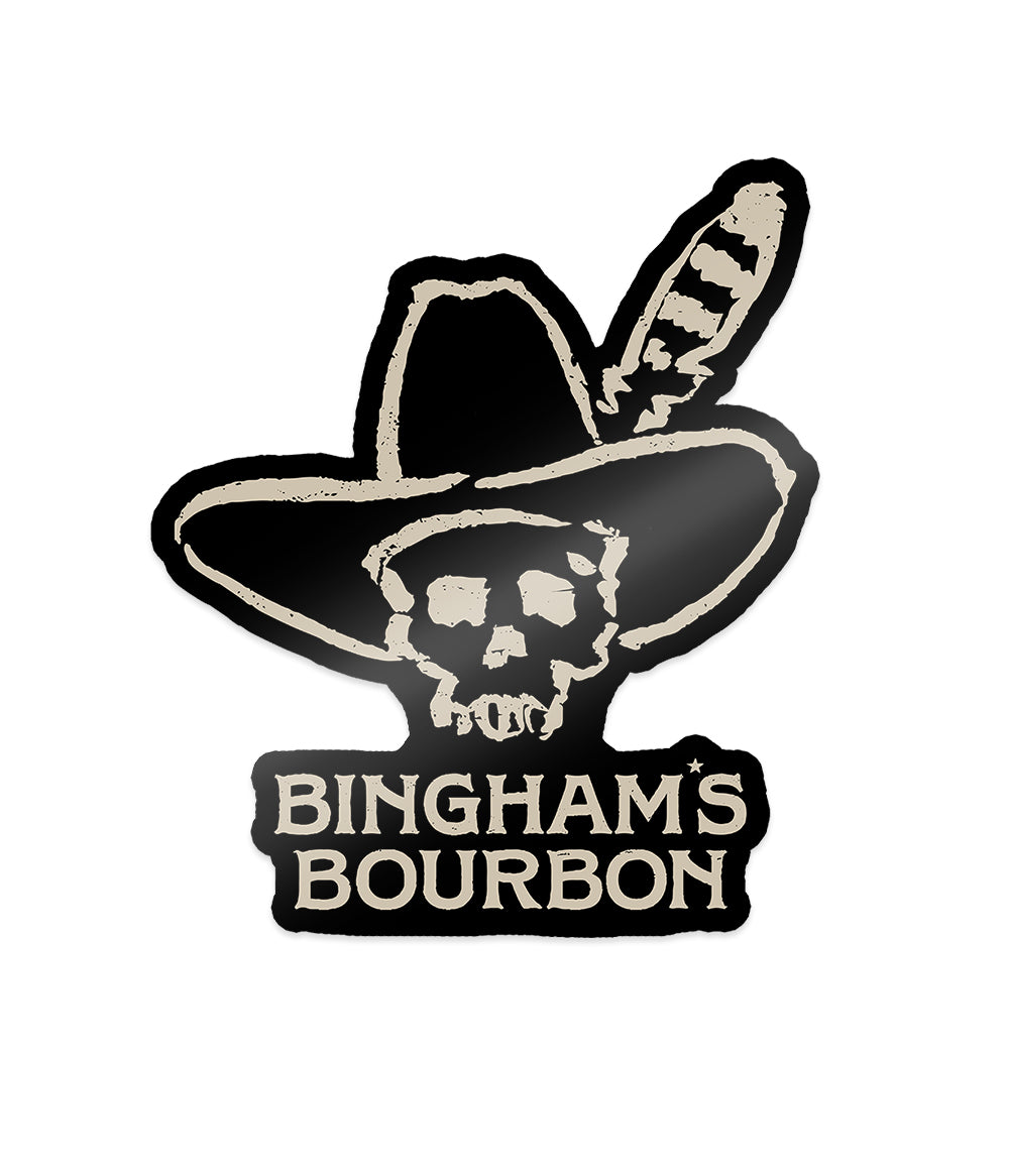 Bingham's Bourbon Skull Logo Sticker